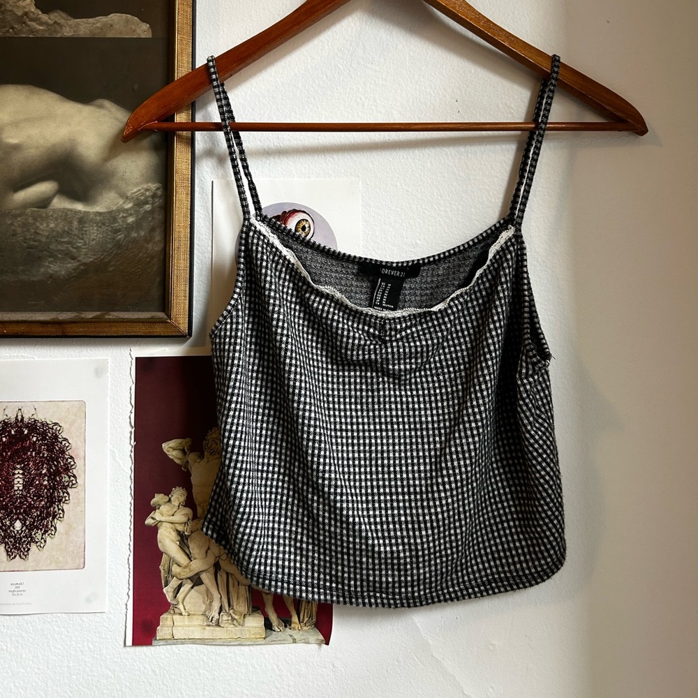 (3 for 35) lacey checkered cami
